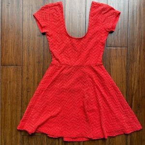 SPARKLE & FADE Red Lace Fit & Flare Dress